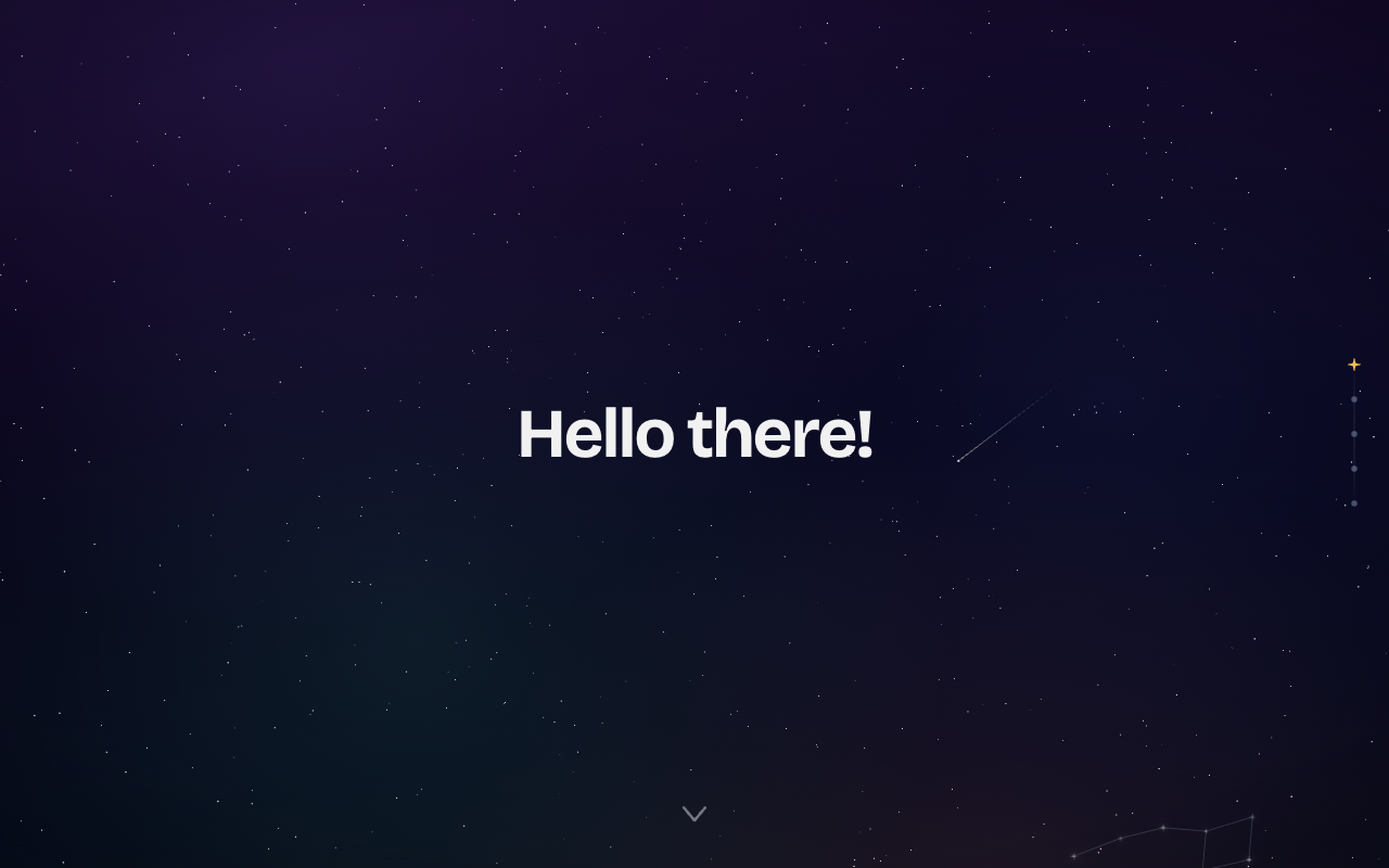 The greeting scene, once the telescope intro hands off.